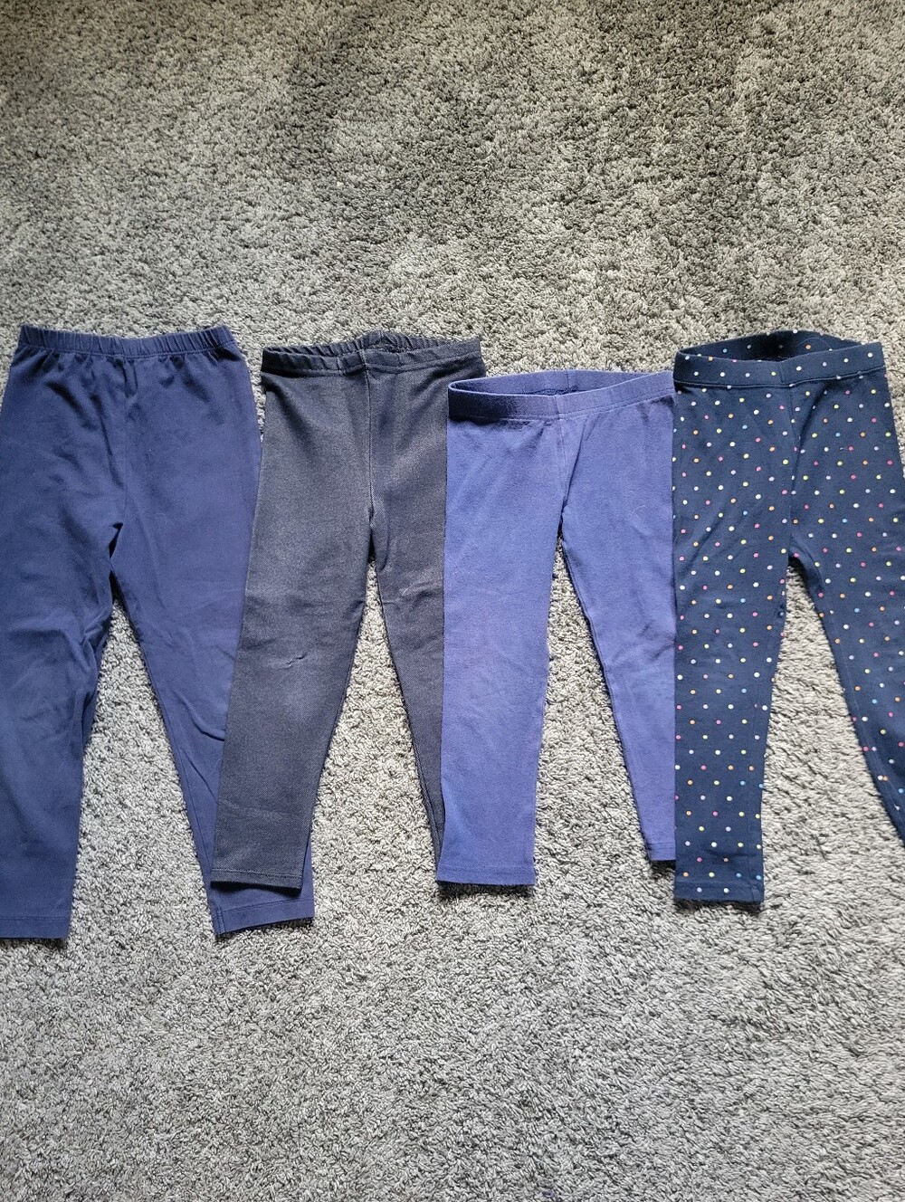 Kids Navy and Dark Blue Cotton Leggings  Bundle Size 4T 4 Pairs